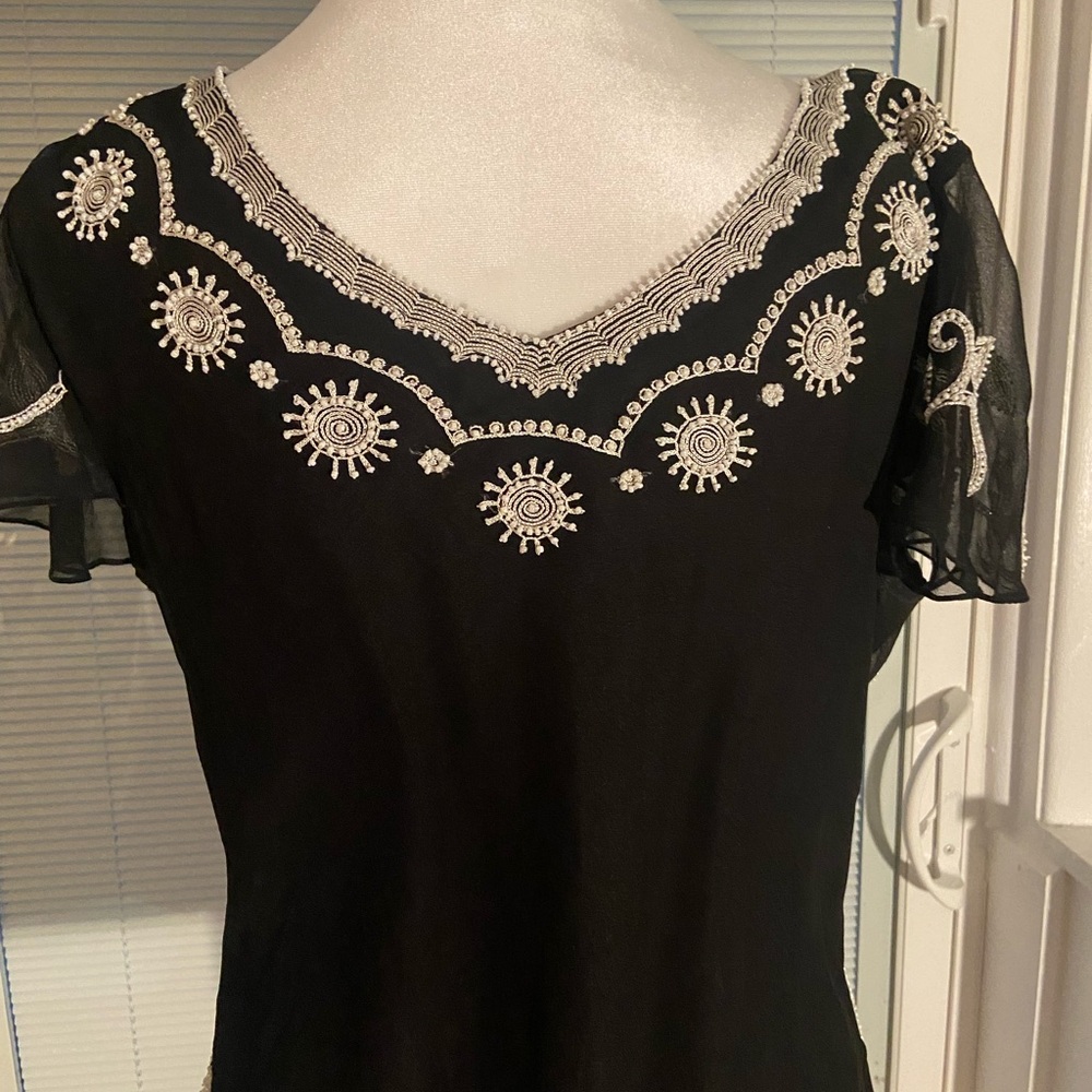 Pappell Boutique Evening XL BEAUTIFUL BLOUSE Beaded with butterfly sleeves . - Picture 4 of 5